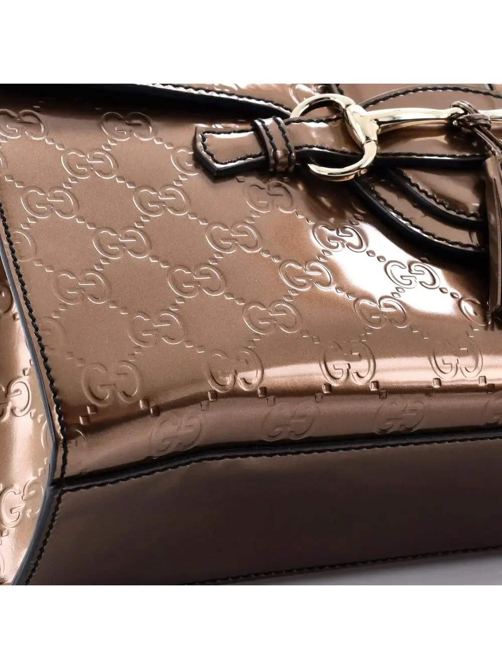 Emily Chain Flap Bag Guccissima Patent #340854G92B